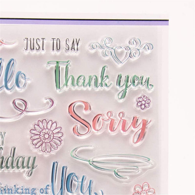 arriettycraft Smile Love Happy Birthday Phrase Words Sentiments Clear Stamps for Card Making and Journaling, Greeting Words Silicone Stamps for Scrapbooking Paper Crafts - Image 3
